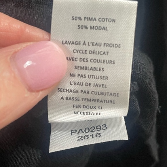 Lilla P Black Drape Neck Blouse medium - Picture 6 of 7